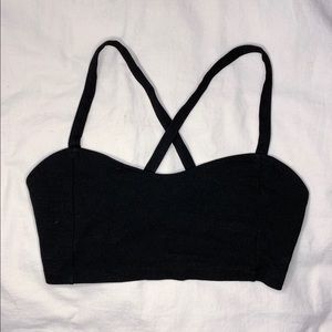 Black cross-back bralette